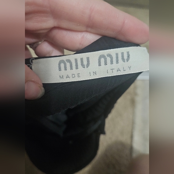 MIU MIU Black Plisse Pleated Crepe Midi. Size XS - Picture 13 of 14